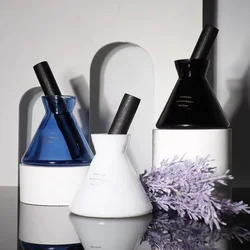 2PCS 200ml Funnel Shape Empty Reed Diffuser Glass Container Essential Oil Bottle Home Fragrance Diffuser Decorative Bottle