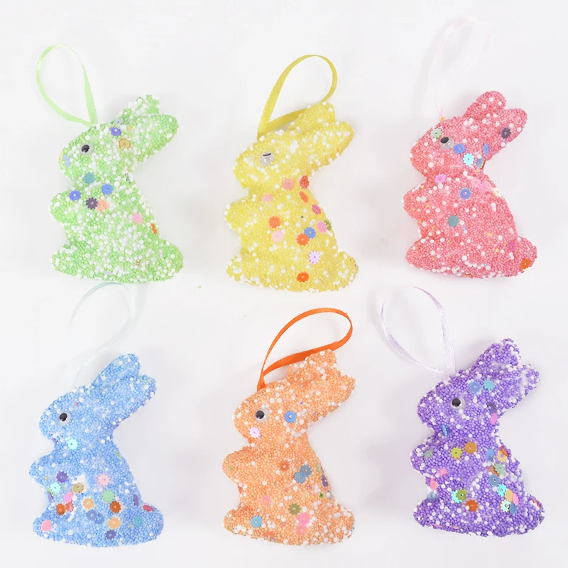 7cm Easter Gift Polystyrene Styrofoam Easter Rabbit Ornament for Home Decor Animal Bunny Mold Ourdoor Wreath Craft 12/6 Pieces