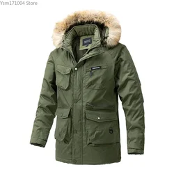 Cappotto invernale da uomo di alta qualità Multi tasca in lana addensare caldo parka con cappuccio maschile Business Casual Trench Jacket 4XL abbigliamento uomo