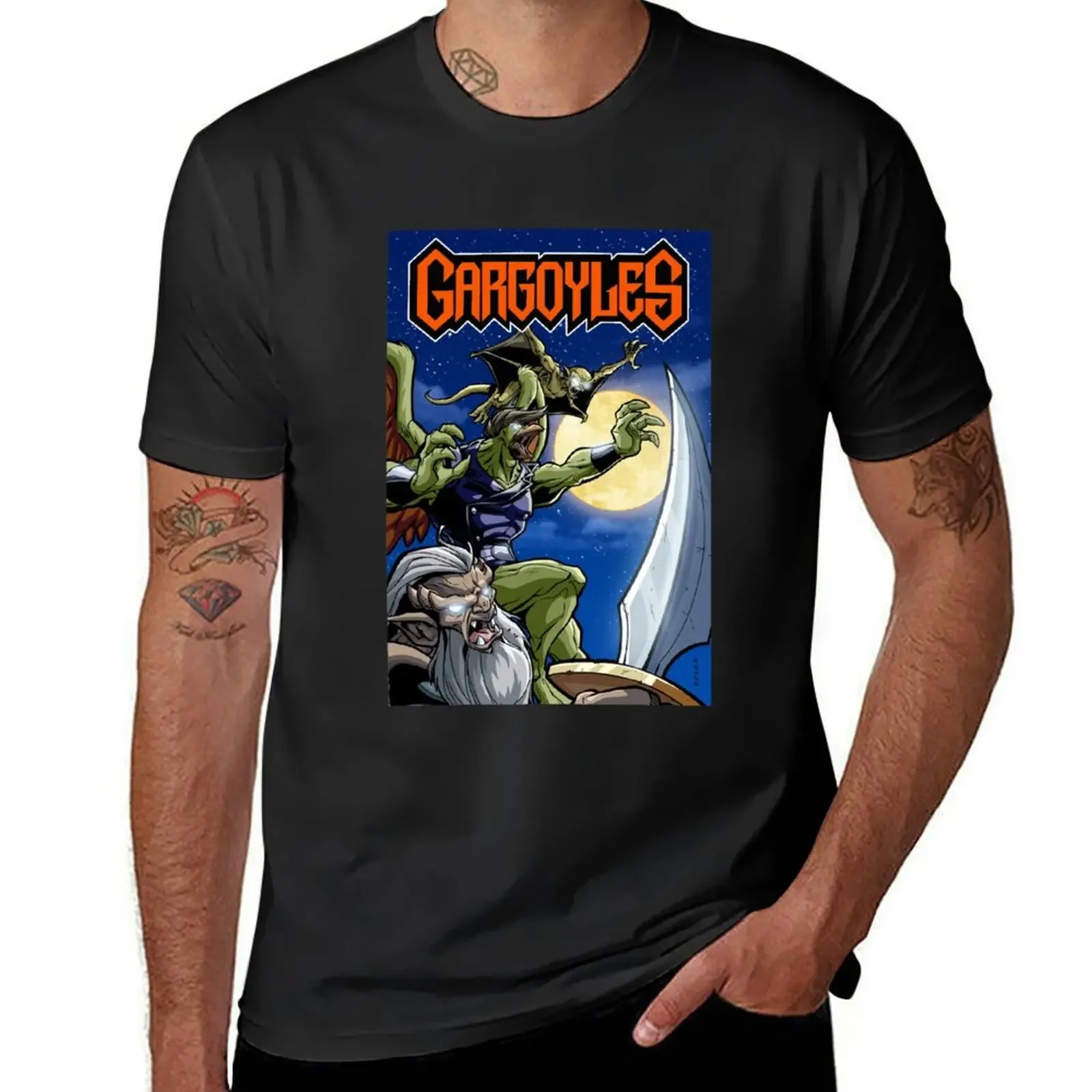 The Gargoyles Urban Fantasy Animation T-Shirt baggy shirts for a boy summer top men clothes