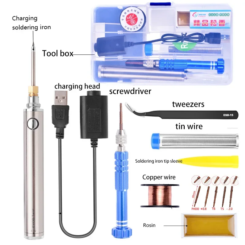 

Convenient Electric Solder Iron USB Interface High altitude Maintenance Electric Solder Iron Set Charging Battery Solder Iron