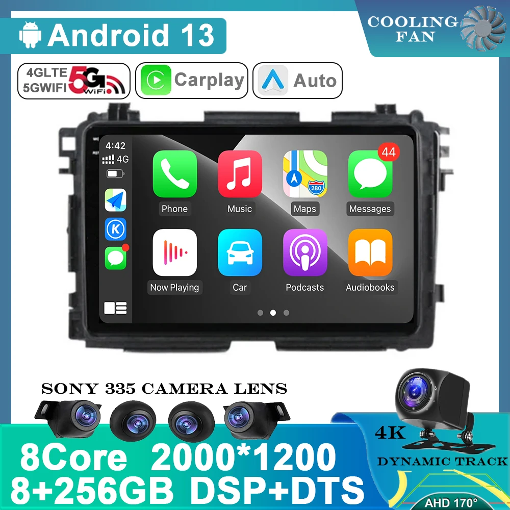 

9"Android 13 Carplay Auto For Honda HR-V HRV XRV Vezel 2013 - 2019 2 Din Car Multimedia Stereo Player GPS Navigation Wifi 4G FM