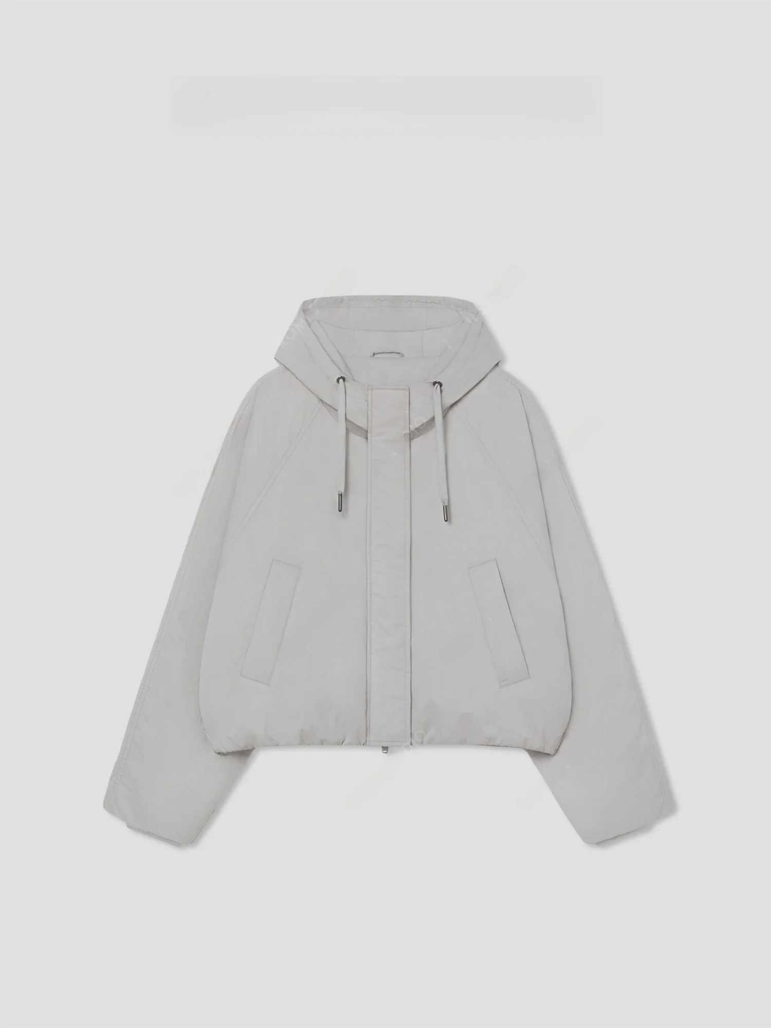 

Женская модная осенняя куртка RomStudio из смесового волокна с гусиным пухом и хлопком, свободного кроя, с капюшоном, белая, на молнии