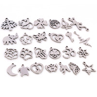 30pcs/lot No Fade Charms 316 Stainless Steel Butterfly tree heart Charms handmade Craft pendant Jewelry Making,DIY for necklace