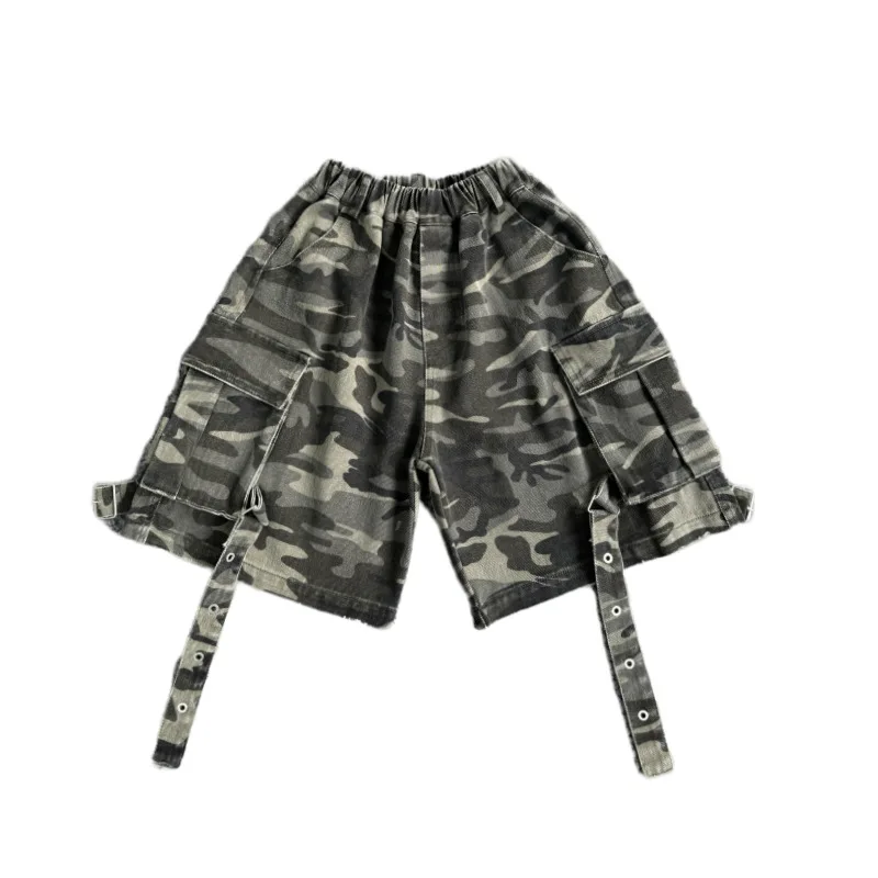 Boys Pants 2024 Korean Style Summer New Fashion Camouflage Cargo Pants Shorts Casual Loose All Match Summer Children Trousers