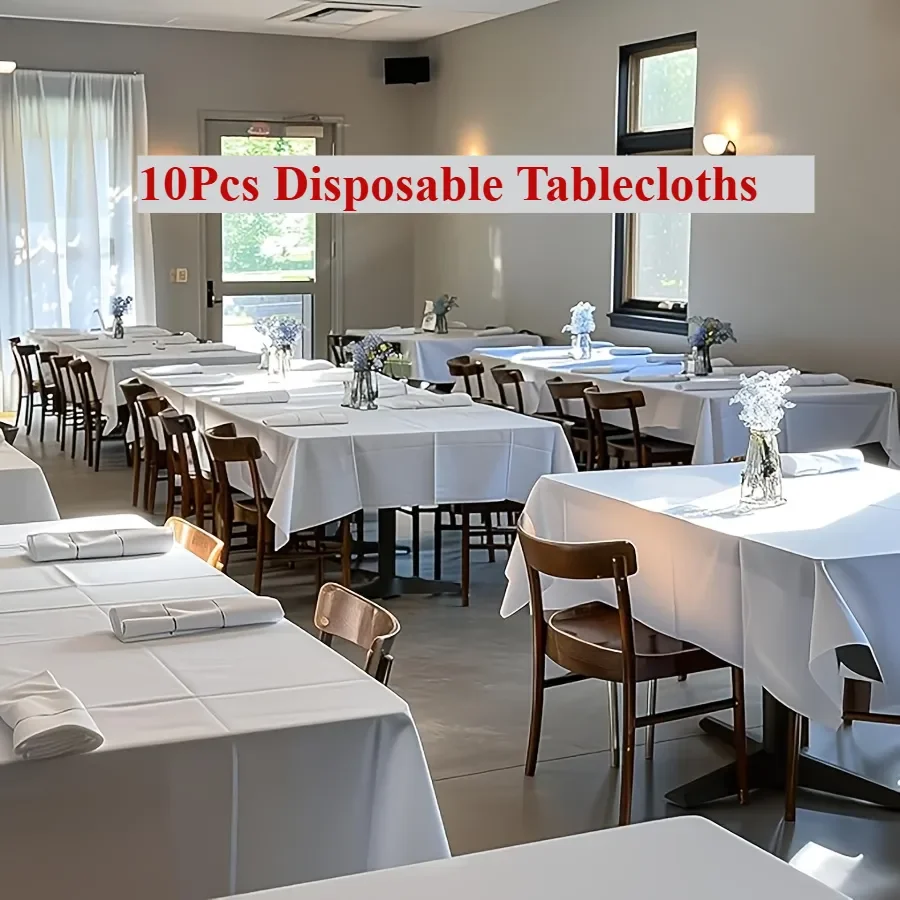 

10pcs Large Size Disposable PEVA Tablecloths Wedding, Birthday, Bachelor Party, Graduation, Christmas Halloween, New Year July 4
