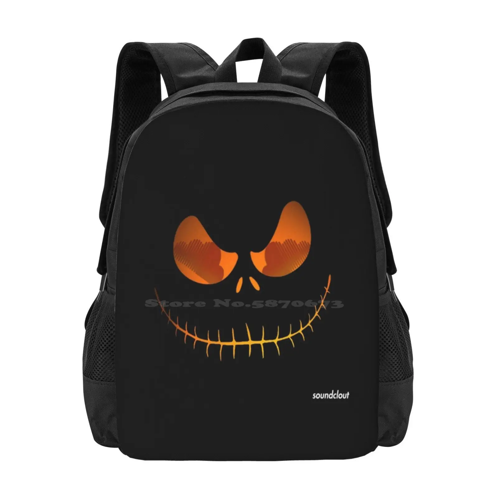 

Soundclout Soundcloud Логотип на Хэллоуин Джек-фонарь Глаза Уникальный дизайн Лидер продаж Рюкзак Модные сумки Логотип Soundclout Evil