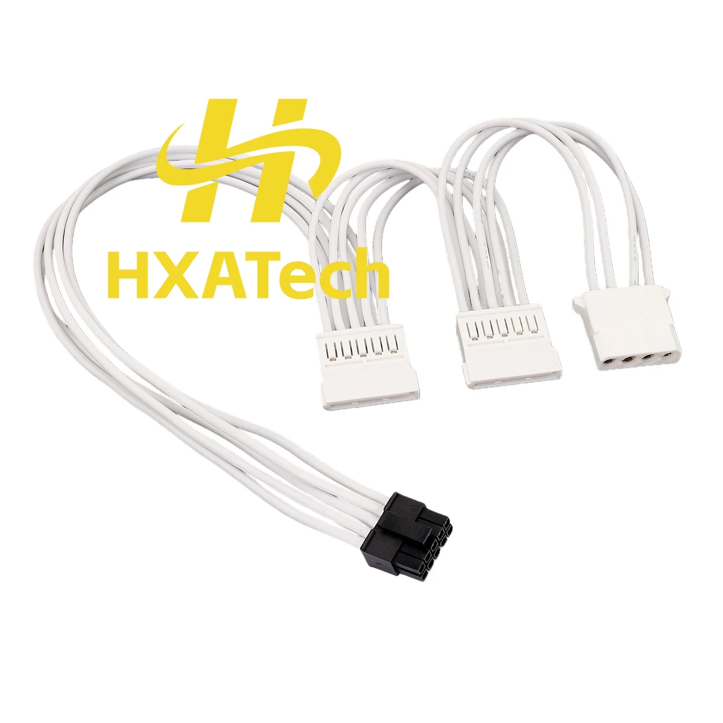 HXATech-50cm Soft Silicone Wire 10pin to 8pin PCIE CPU SATA Modular Power Cable for segotep DM-850G DM-750G DM-650G