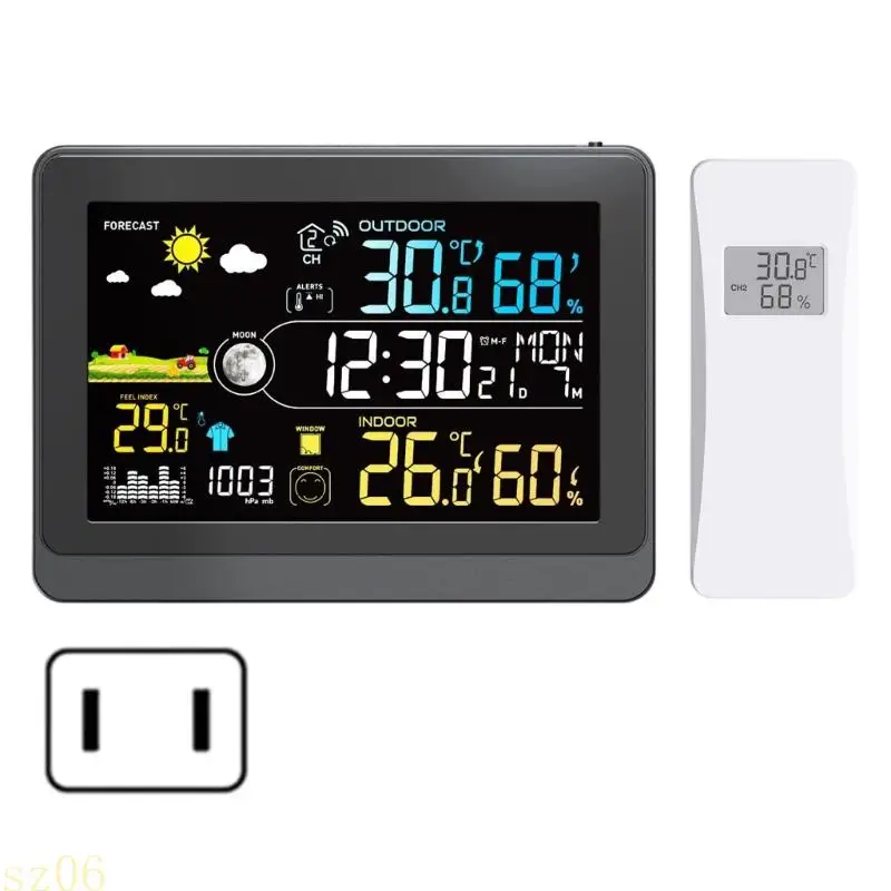 Q2Q4 Comprehensive Climate Device with Color LCD RealTime Data and Auto Time Syncs Feature