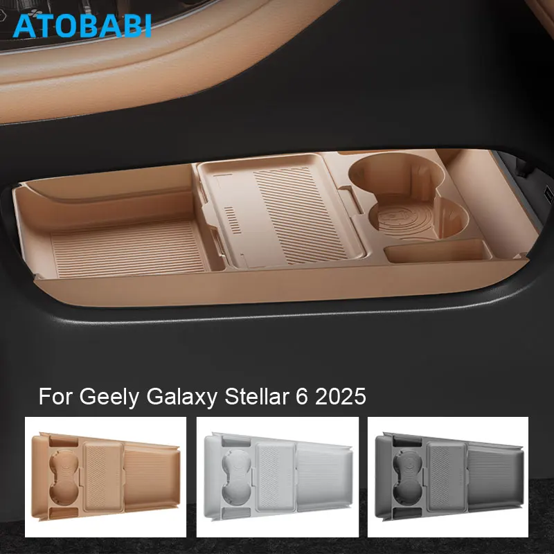 

Car Storage Box For Geely Galaxy Stellar 6 2025 Auto Central Control Armrest Box Under Layer Silicone Vehicle Organize Supplies