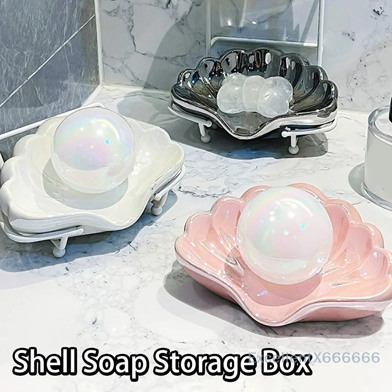 

Personalized Creativity Bathroom Soap Dishes Plastic Shell Soap Box Toilet Shelf Soap Box Household Washbasin Soaps Drain Rack