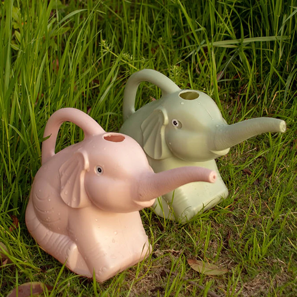 

2Pcs Watering Can Elephant Shaped PP Material Large Capacity Garden Tool Kids Indoor Plants Outdoor Sprinkling Kettle Gardening