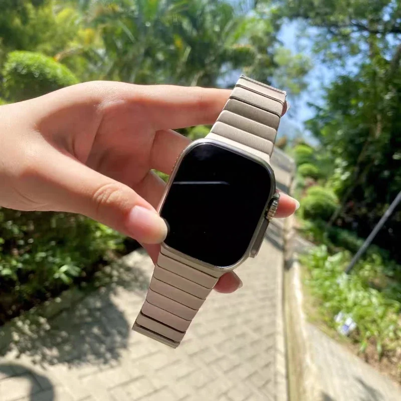 Pita logam untuk jam tangan Apple, sabuk gelang olahraga Ultra 9 8 7 49mm 45mm 41mm untuk IWatch 6 5 4 3 SE 44mm 42mm 40mm 38mm