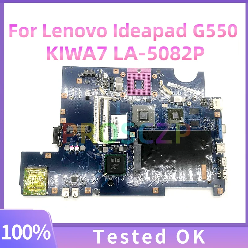 

For Lenovo Ideapad G550 15.6 inch laptop motherboard KIWA7 LA-5082P MAIN BOARD GL40 DDR3 G105M GPU free cpu