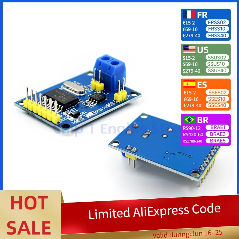 5PCS MCP2515 CAN Bus module TJA1050 receiver SPI protocol 51 MCU program routine