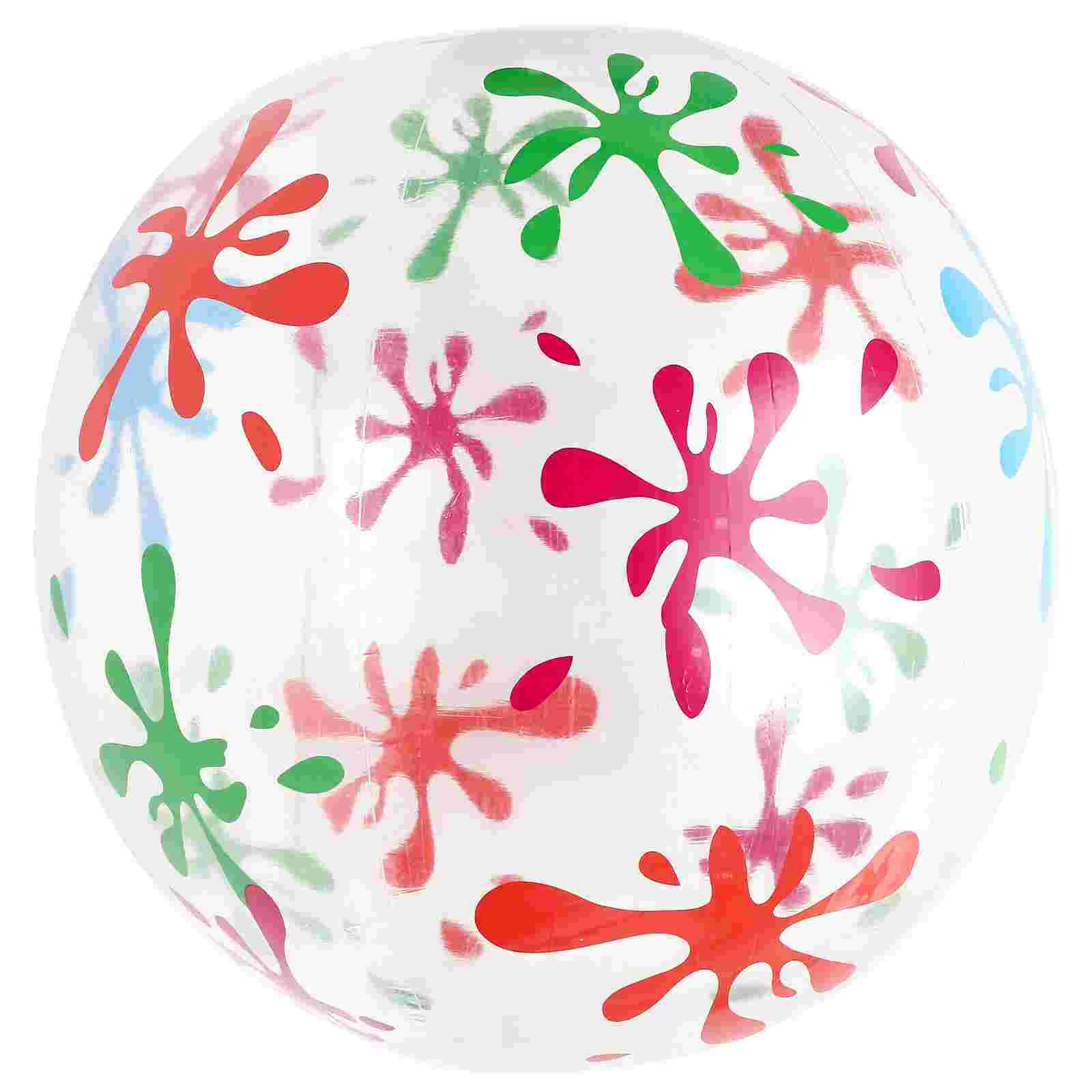 1PC Creative Printing Transparent Inflatable Ball Playing Stretch Ball for Children Outdoor Beach (80cm Diameter)