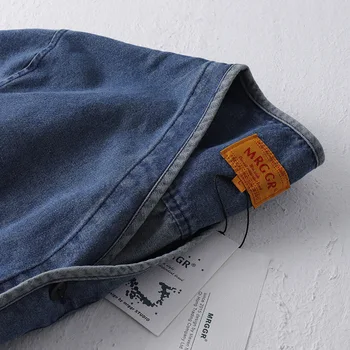 Amekaji Japan Retro Heavy Washing Workwear Clothes 100% Cotton Denim Jacket Men's Trendy Cardigan Top Taoist Robe Men's Jacket 3