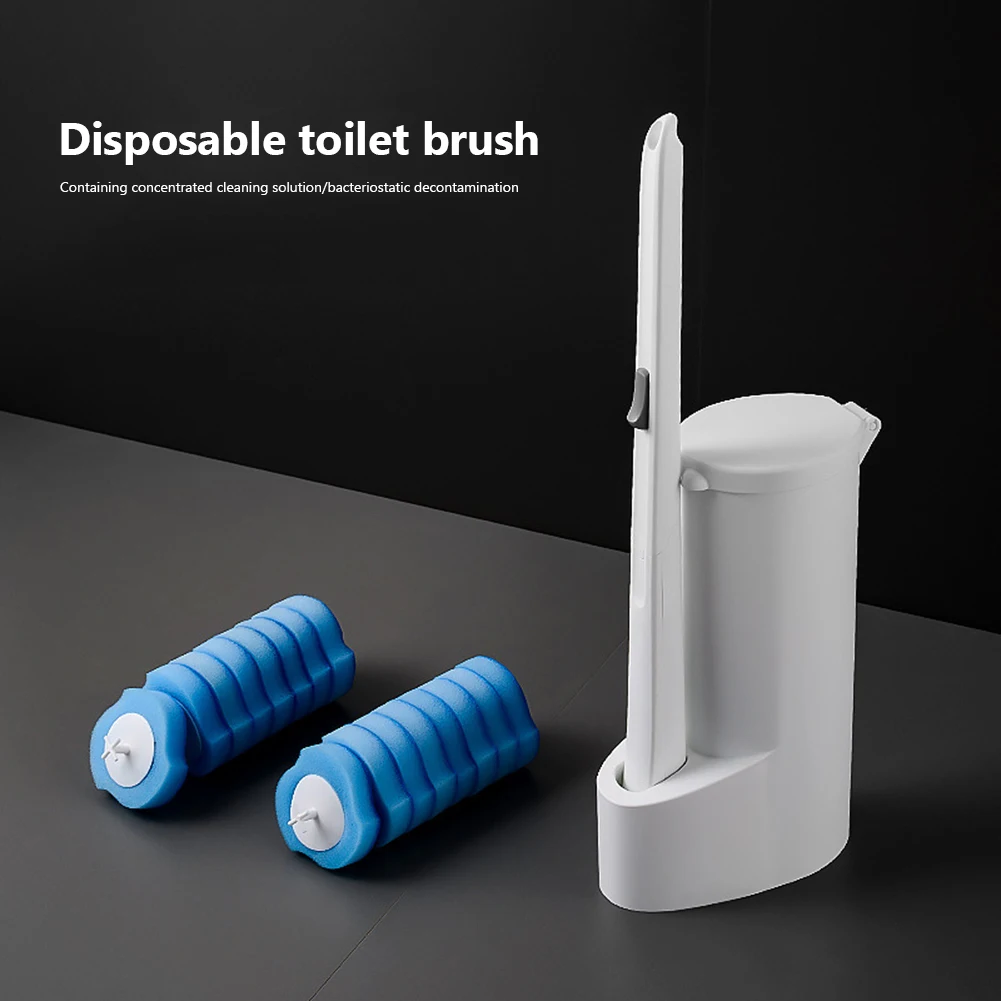 Disposable Toilet Brush Cleaner Bathroom Cleaning Brush with 8/16/24/32PCS Replaceable Brush Head Toilet Cleaning Brushes