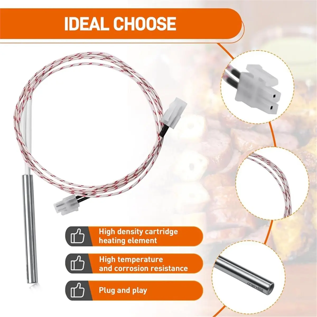 A56K KIT0255 Hot Rod Igniter Replacement Kit for D2 Pellet Grills for Multiple Models