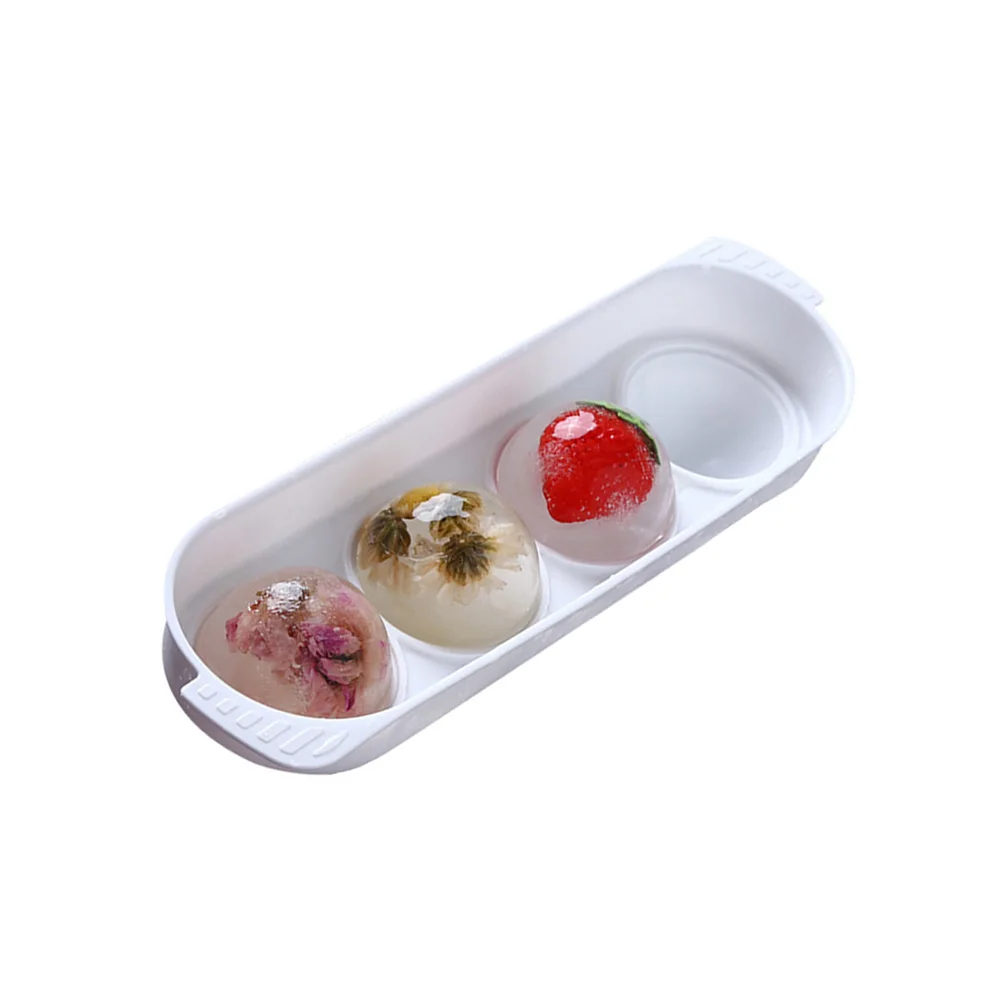 

4 Cavities Ice Ball Mold Round Shape Trays Freezer Cake Jelly Easy Out Safe Use Freeze Juice Drinks Cocktails Coffee