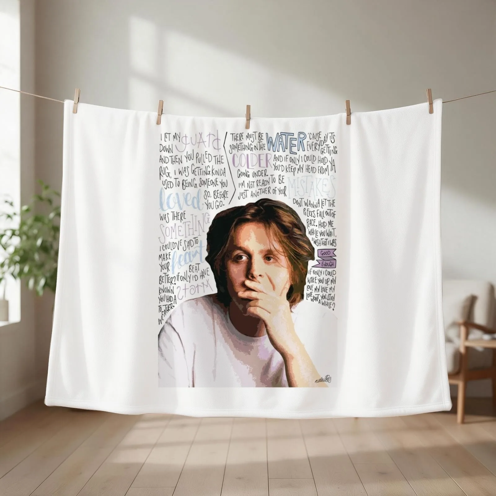 Lewis Capaldi Throw Blanket couch cozy soft plush fuzzy picnic outdoor blanket