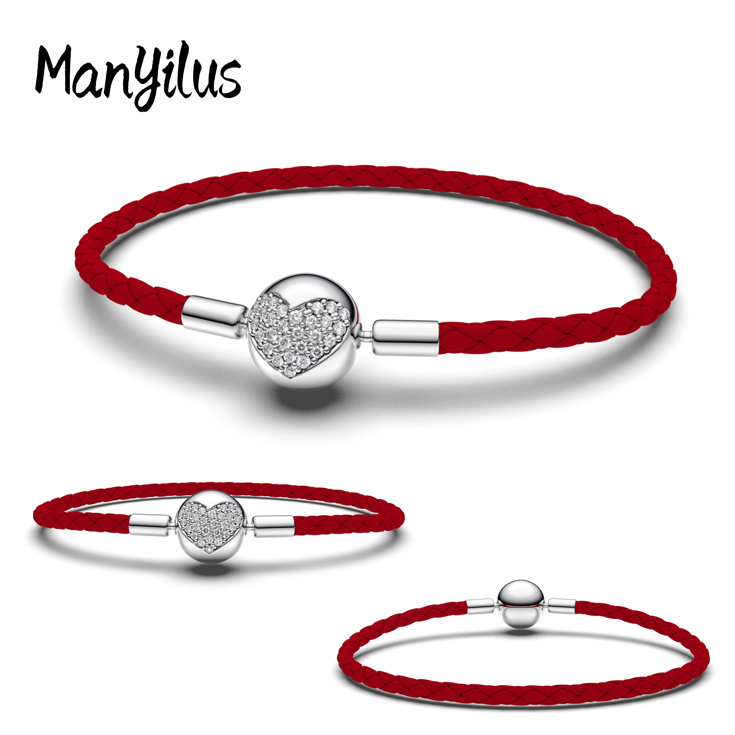 

Manyilus Pulseras Bracelet Jewelry and Accessories Real Silver 925 Charm Bracelets 925 Beads Making Woman Women Pendants Charms
