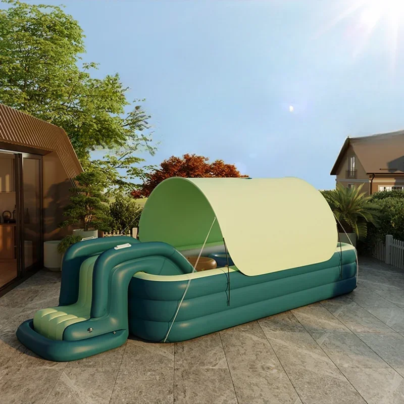 Luxury inflatable swimming pool villa, home, adults, children, babies, children, children, slide, play pool, outdoor, large