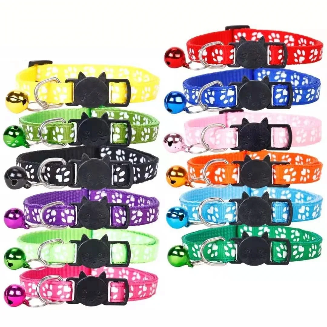 

12Pcs Cat Collars with Bells,Adjustable Kitten Collar,Quick Release Safety Collar for Cats, Kitten, Small Pet