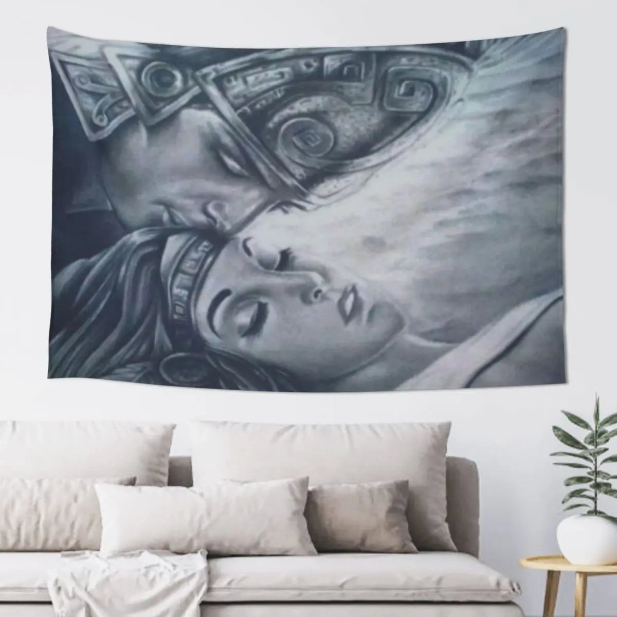 

Kissing Aztec princess Tapestry Korean Room Decor Bedroom Deco Tapestry