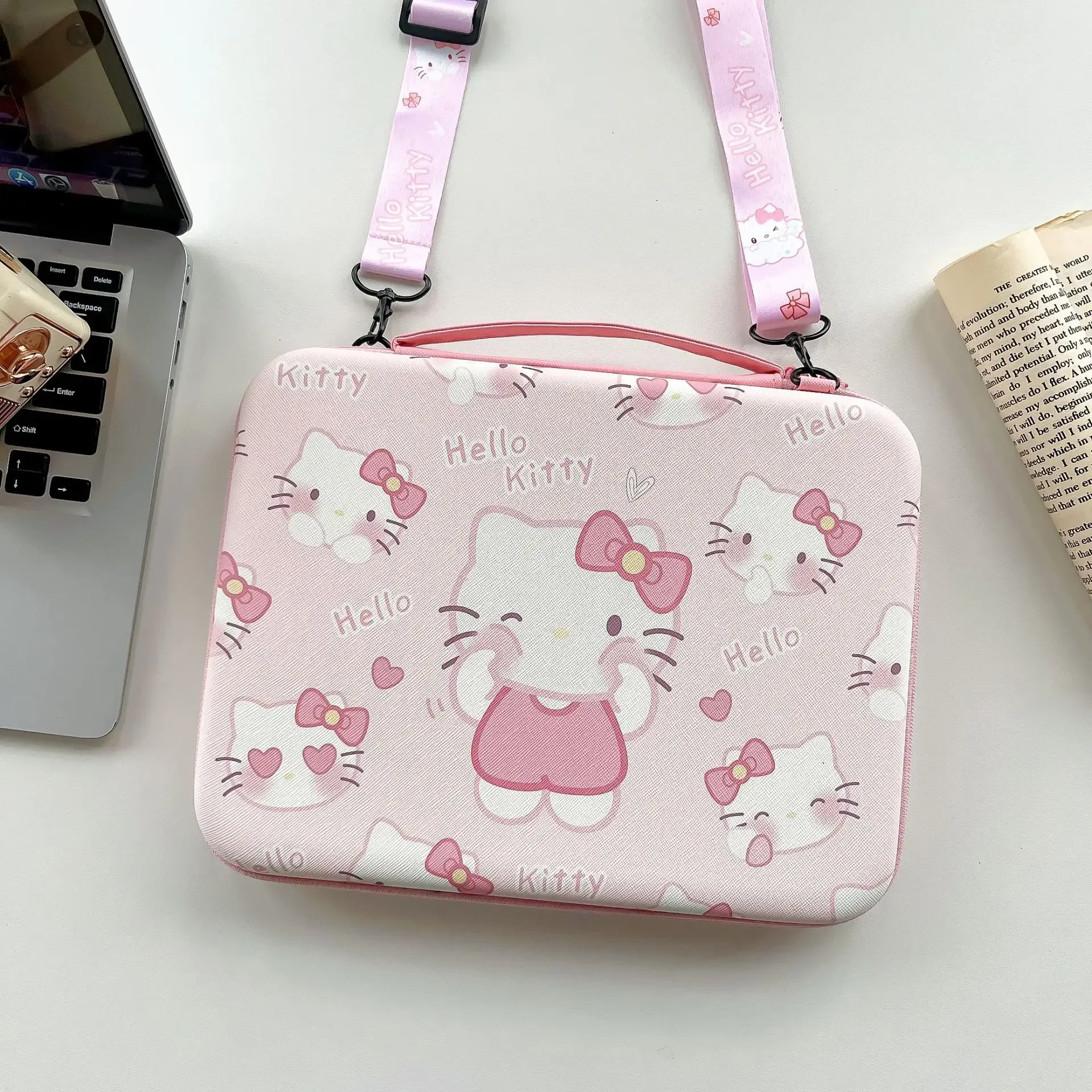 Sanrio Hello Kitty Storage Bag for iPad Pro 12.9 11 10.9 in Portable Handbag Hard Shell Keyboard Tablet Cartoon Protective Case