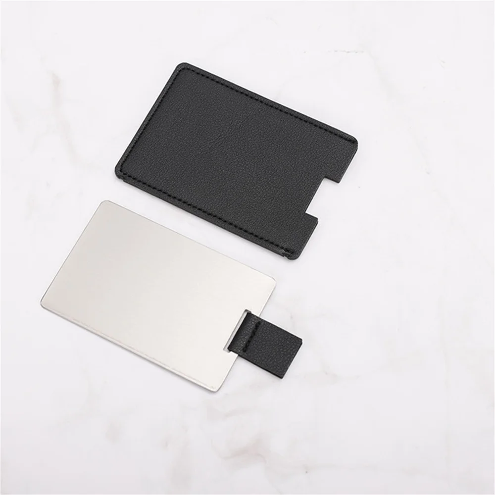 1PC Ultra-thin Makeup Mirror Vanity Mirror Portable Stainless Steel Compact Pocket Hand Mirror Leather Rectangle Cosmetic Mirror