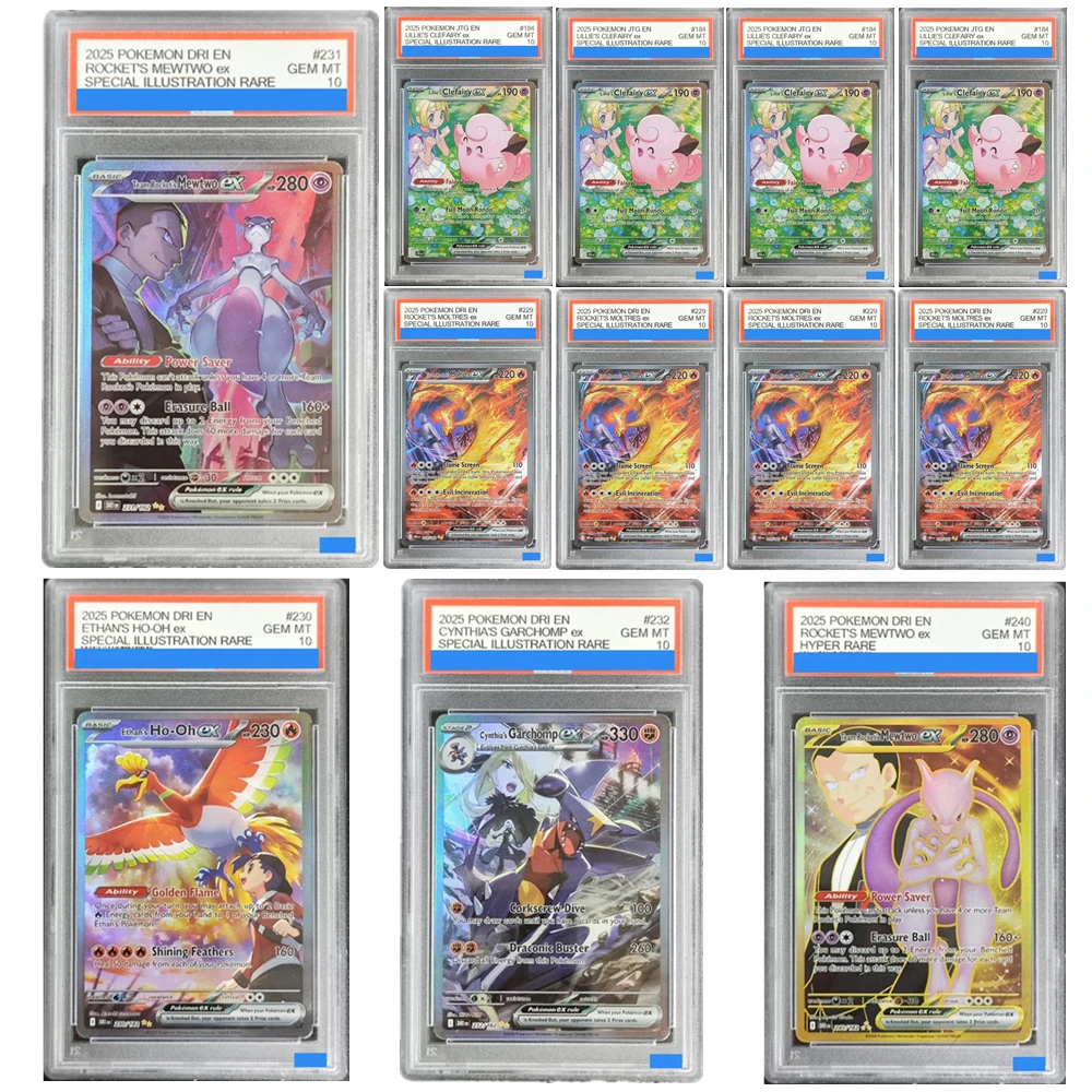 

Pokemon English Destined Rivals Rocket's Mewtwo Ex # 231 # 230 этина Хо-О, класс аутентификации GEM MT 10, коллекционные подарочные карты