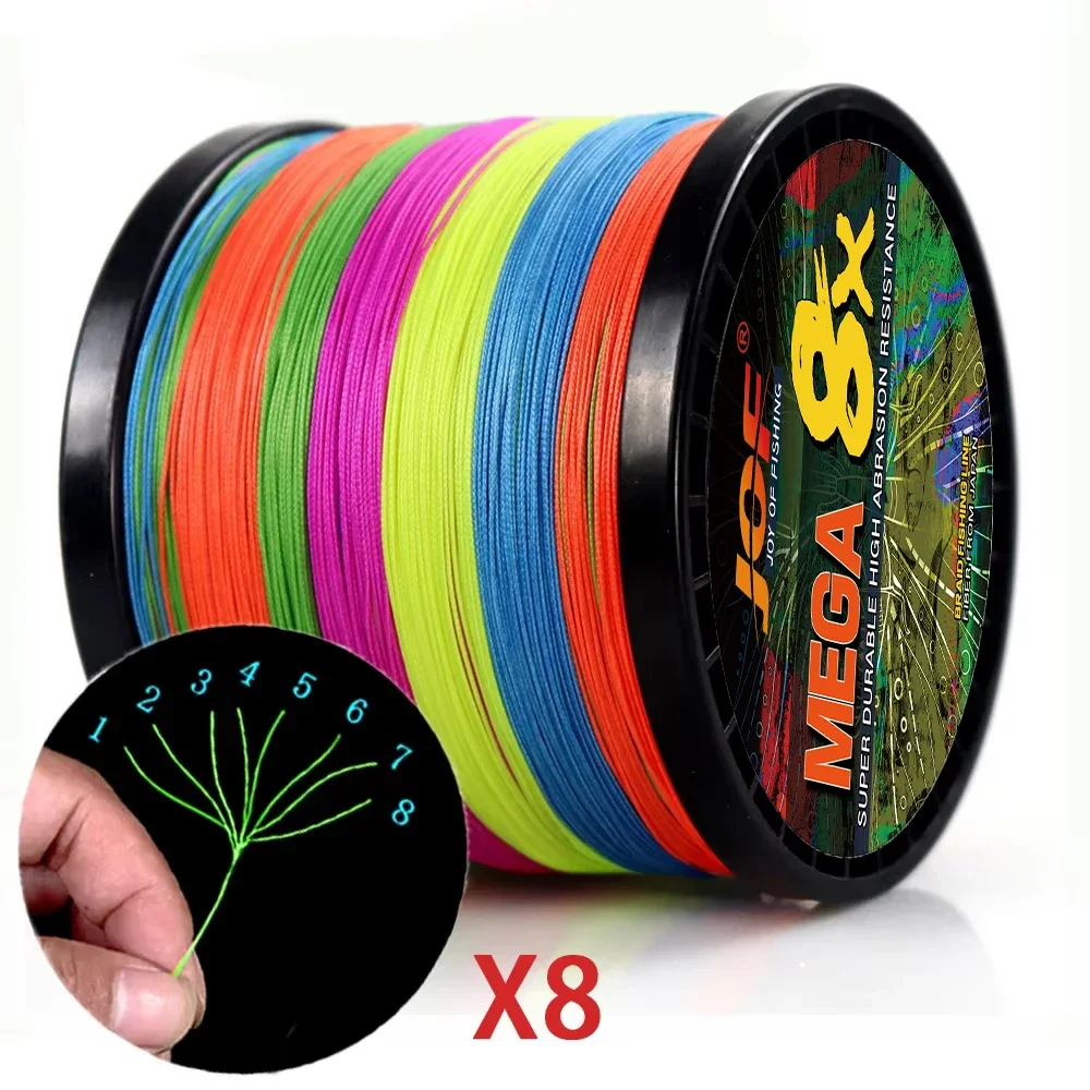 JOF 100M Strong PE Fishing Line 18-200LBS 8/9/16Strands Anti-saltwater Braided Wire Multifilament Durable Fishing Line Pesca