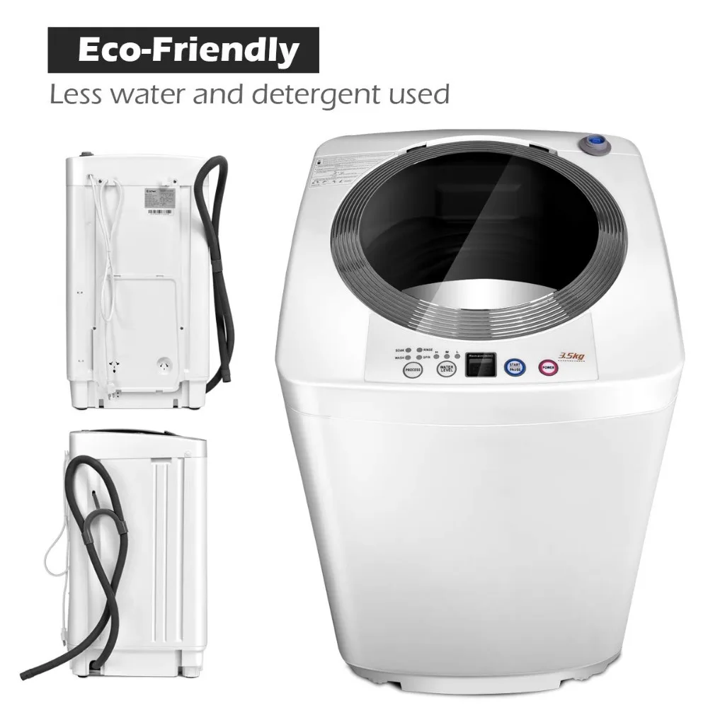 2024 New Portable Washing Machine, Full Automatic Washer and Spinner Combo, 8 LBS Capacity Compact Laundry Washer Spinner