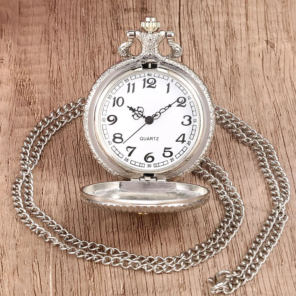 Vintage Freemasonry Pocket Watch Silver G Quartz Watches Masonic Clock Necklace Best Gift for Men Freemasons Reloj De Bolsillo