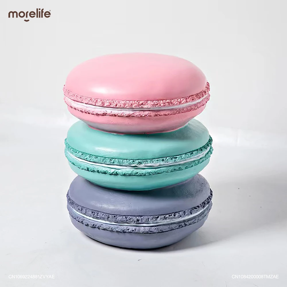 Decorative Props Creative Macaron Colored Biscuit Stools Living Room Shoe Changing Stool Trendy Accessories Footstools Furniture