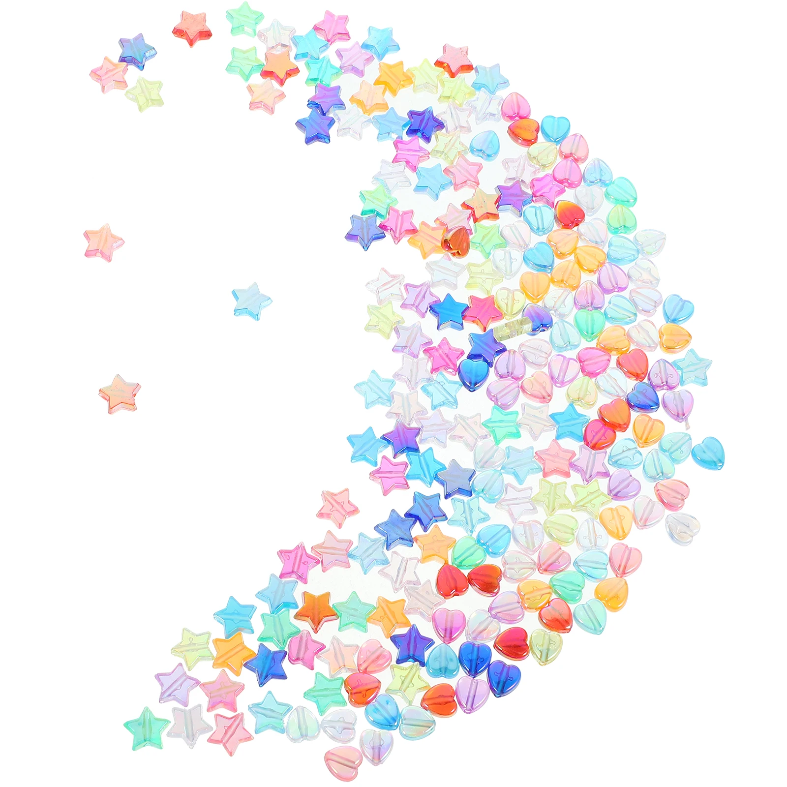 

400pcs Colored Acrylic Heart Star Shaped Jewelry Making Supplies Craft Bracelet Earring Decorative Spacer for Halloween