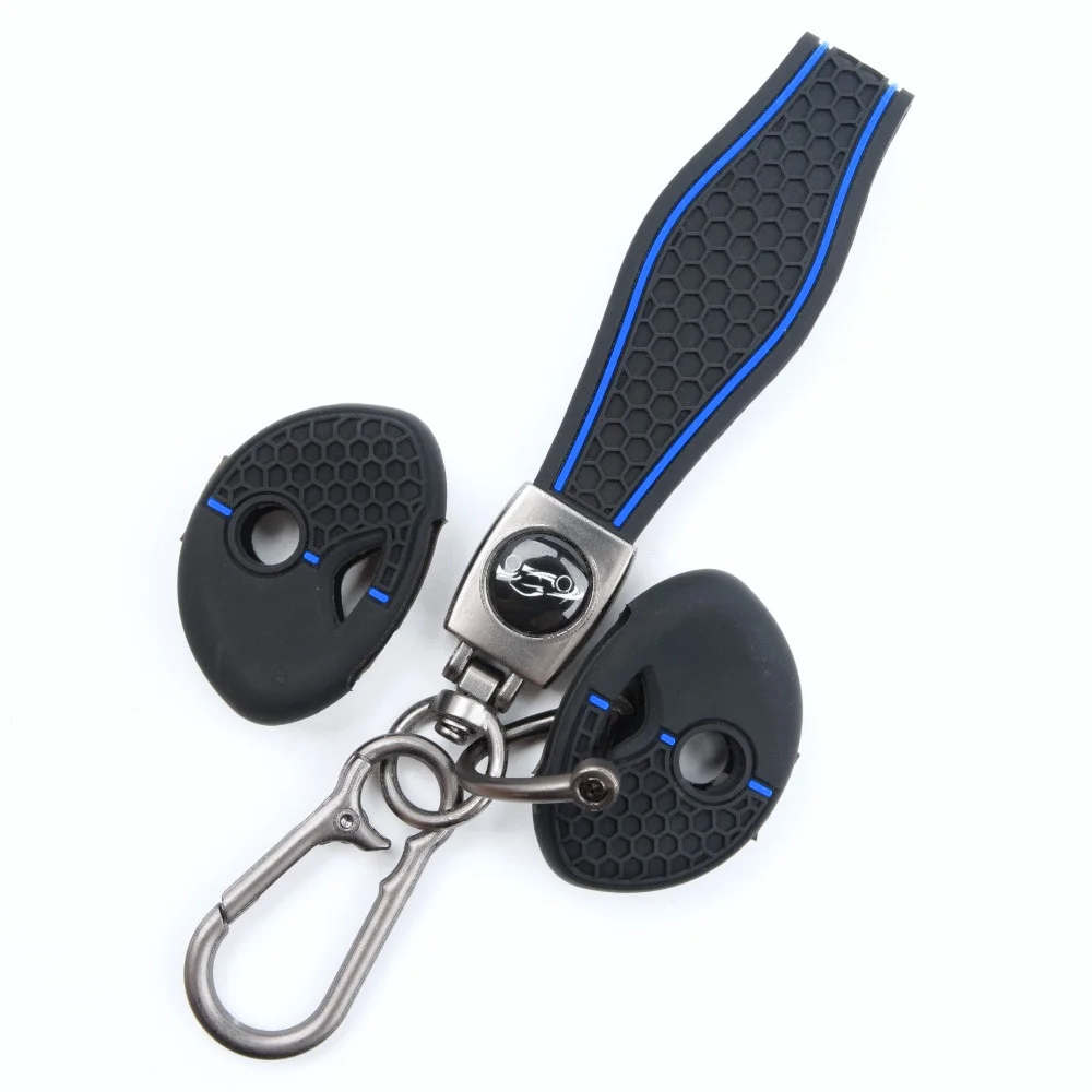 Silicone Remote Key Case For BMW K1200R R1200RT K1300R S1000RR F650GS F800GS F800ST with carabiner lanyard Easy Install