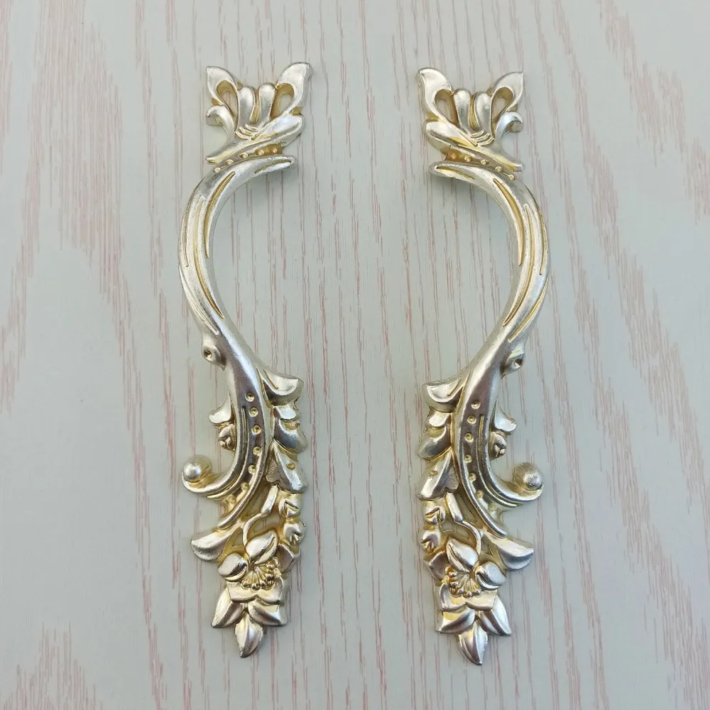 Bronze Flower Handle For Furniture Kitchen Cabinets Door Drawer Knob Silver Handle Dressing Table Wardrobe Handle Cupboard Pulls