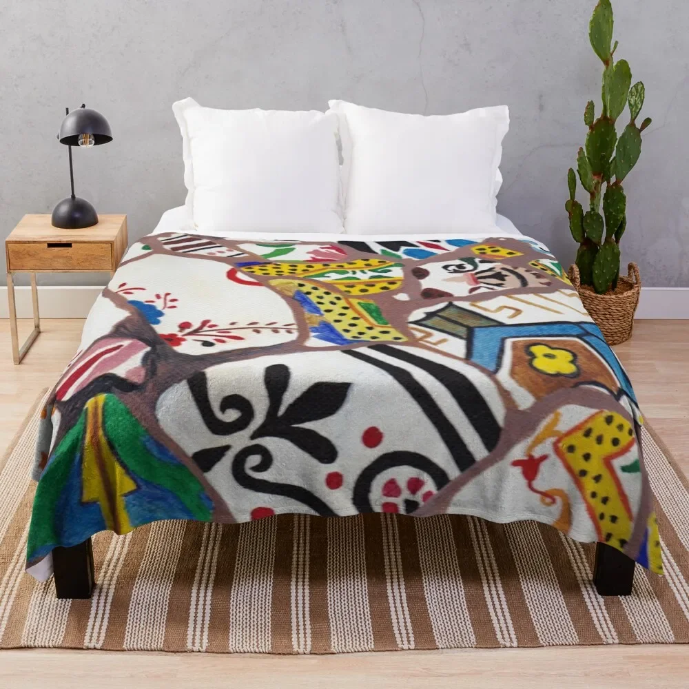 

Gaudi tiles Throw Blanket for sofa For Baby Blankets Sofas Of Decoration Decorative Beds Blankets