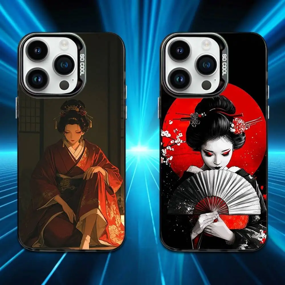 

Beautiful Geisha Woman Phone Case For iPhone 16,15,14,13,12,11,XS,Mini,Pro,MAX Black Matte Shockproof Cover