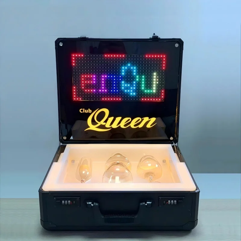 Premium Custom LED Liquor Display StandCustomized Art Deco Bar Nightclub Supplies LED For Bottle VIP Cup Holder Collection Suitc