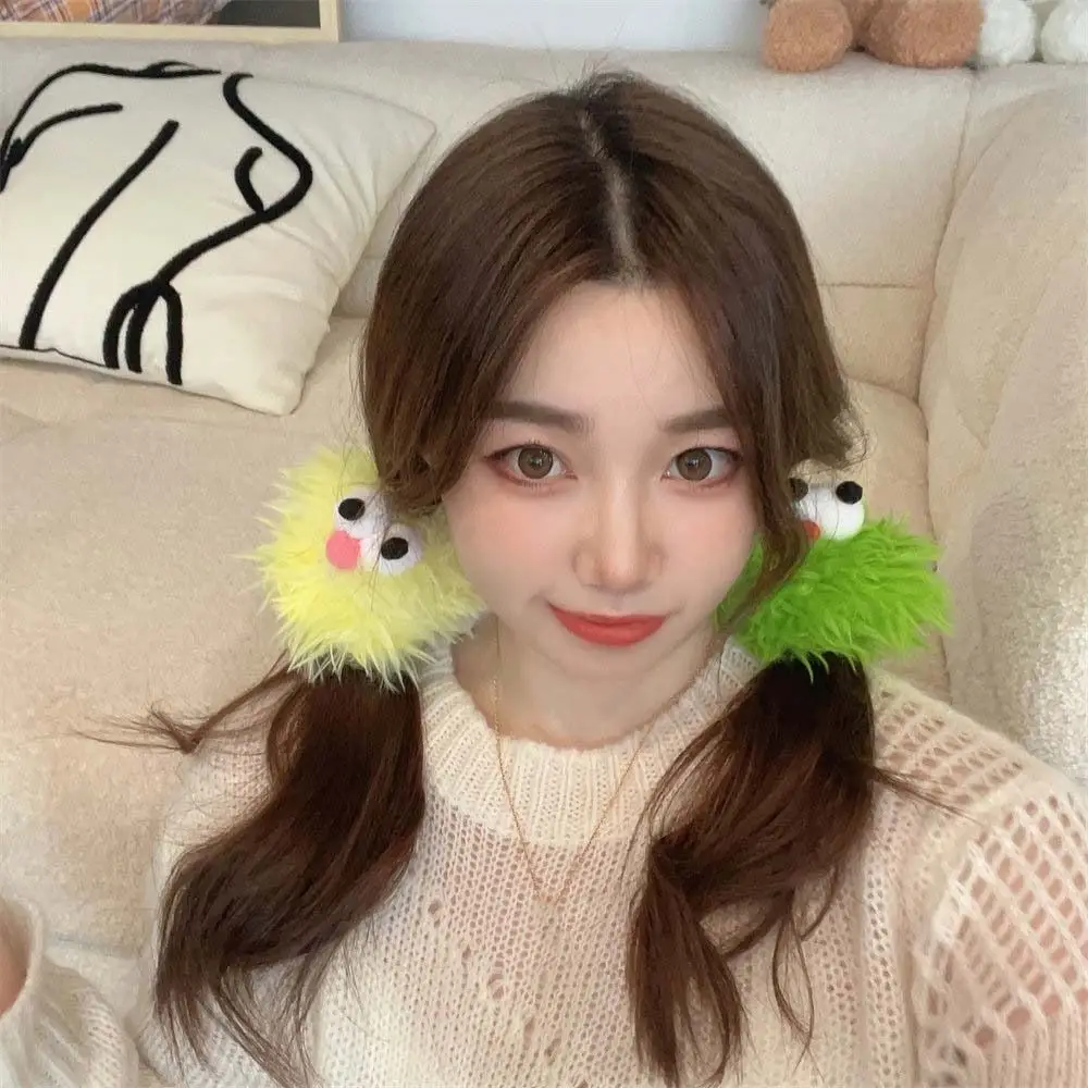 Korean Cartoon Doll Hair Rope Plush Scrunchies Children Ugly Doll Rubber Hair Bands Ponytail Holder