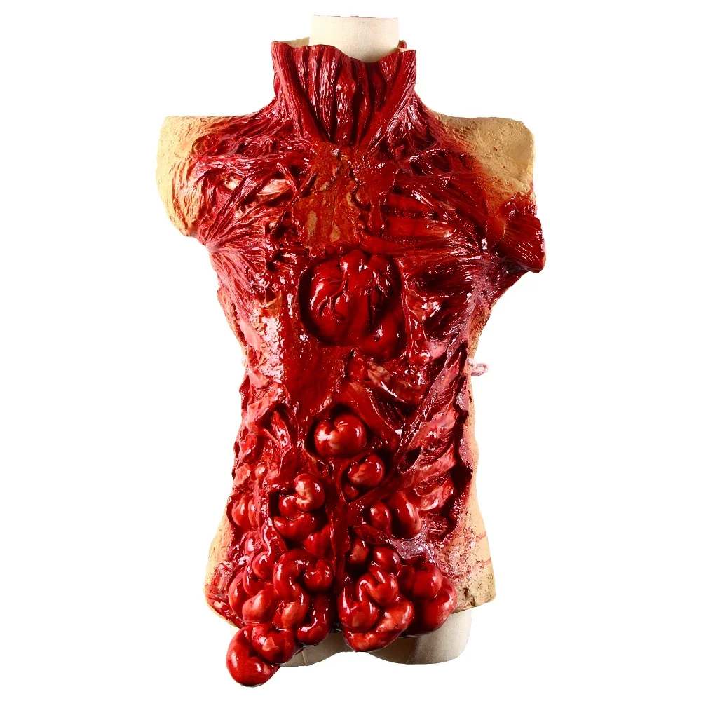 Spaventoso sangue intestino scheletro spaventoso sangue addominale Zombie abbigliamento gioielli Halloween Performance Prop