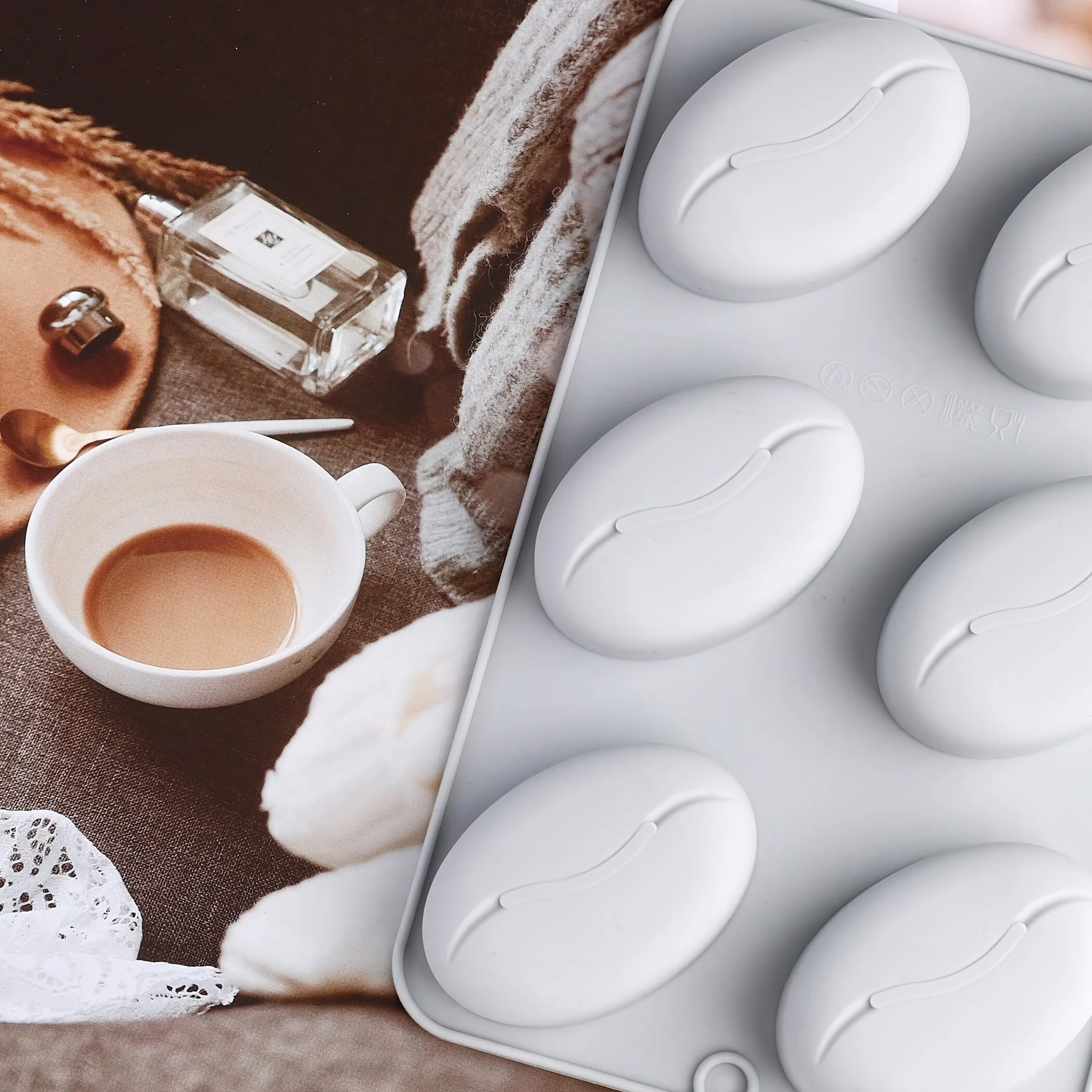 커피콩 모양 실리콘 몰드 - 초콜릿, 사탕, 쿠키, 비 - Soap Making Silicone Molds 리뷰 및 가격