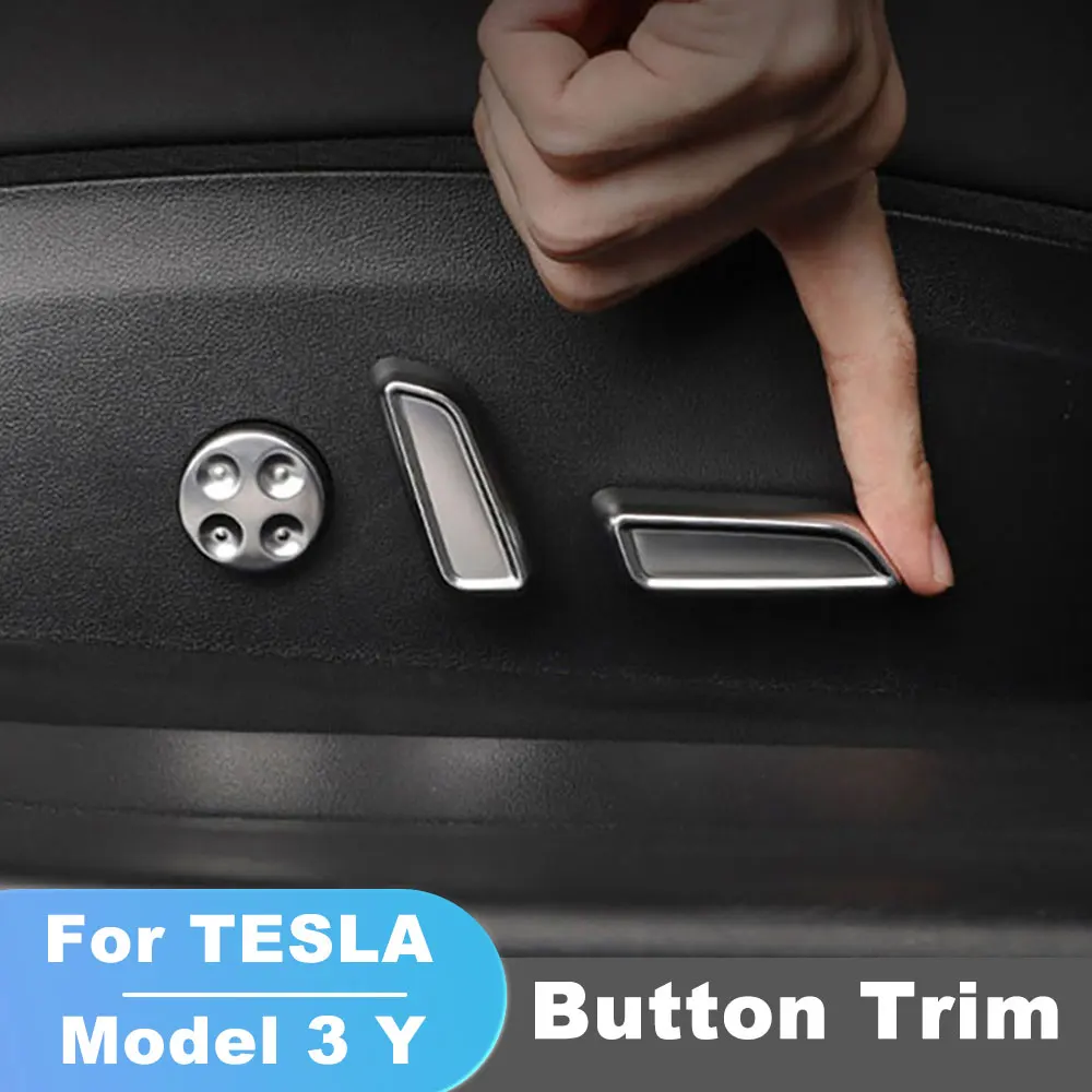 

Seat Adjust Switch Button Trim Cover For Tesla Model 3 Model Y Carbon Fiber Color Black ABS Car Interior Accessories
