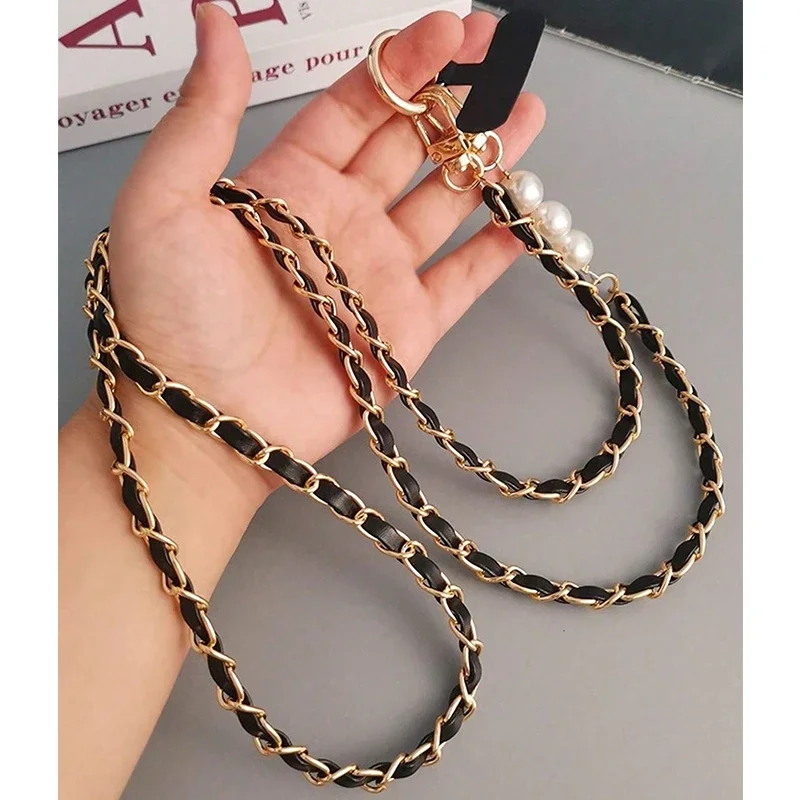 Phone Case Universal Lanyard Long Crossbody Pearl Pickup Chain Mobile Phone Lanyard Women's Long Neck and Shoulder Strap