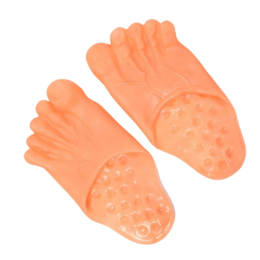 1Pair Scary Creative Halloween Slippers Durable Party Props Costume Masquerade 4-6 Years Old Skin Color Halloween Slipper