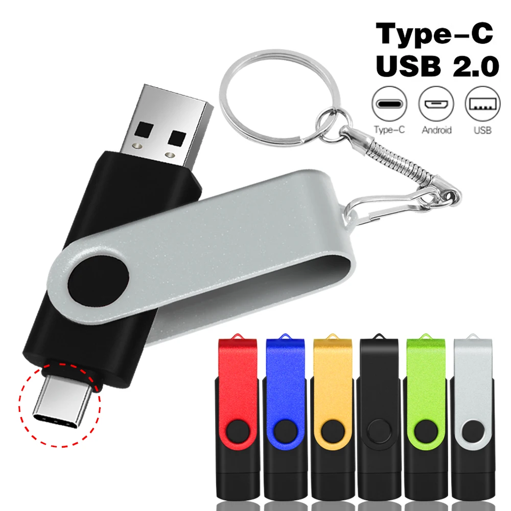 Usb 2.0 Flash Drive Pen Drive 4gb 8gb 16gb Pendrive 32 gb Usb Memory Stick 64gb OTG Metal For Computer/Android Phone