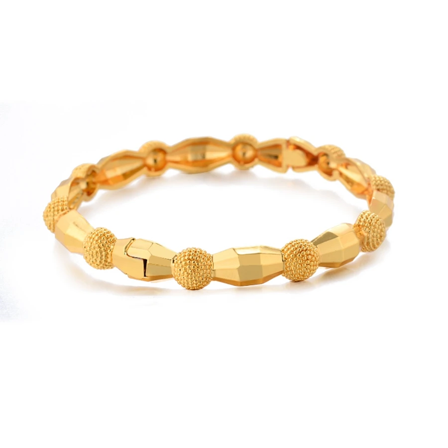 Dubai 24K Indian Gold Color Bangles For Women men Various Shapes Bracelet African Hiphop Jewellery Gifts